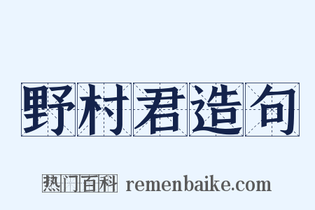 野村君造句是什么意思的图片